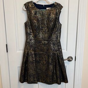 Aidan by Aidan Mattox Gold and Black Dress